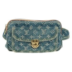 Louis Vuitton Monogram Denim Bum Bag Body Bag Blue